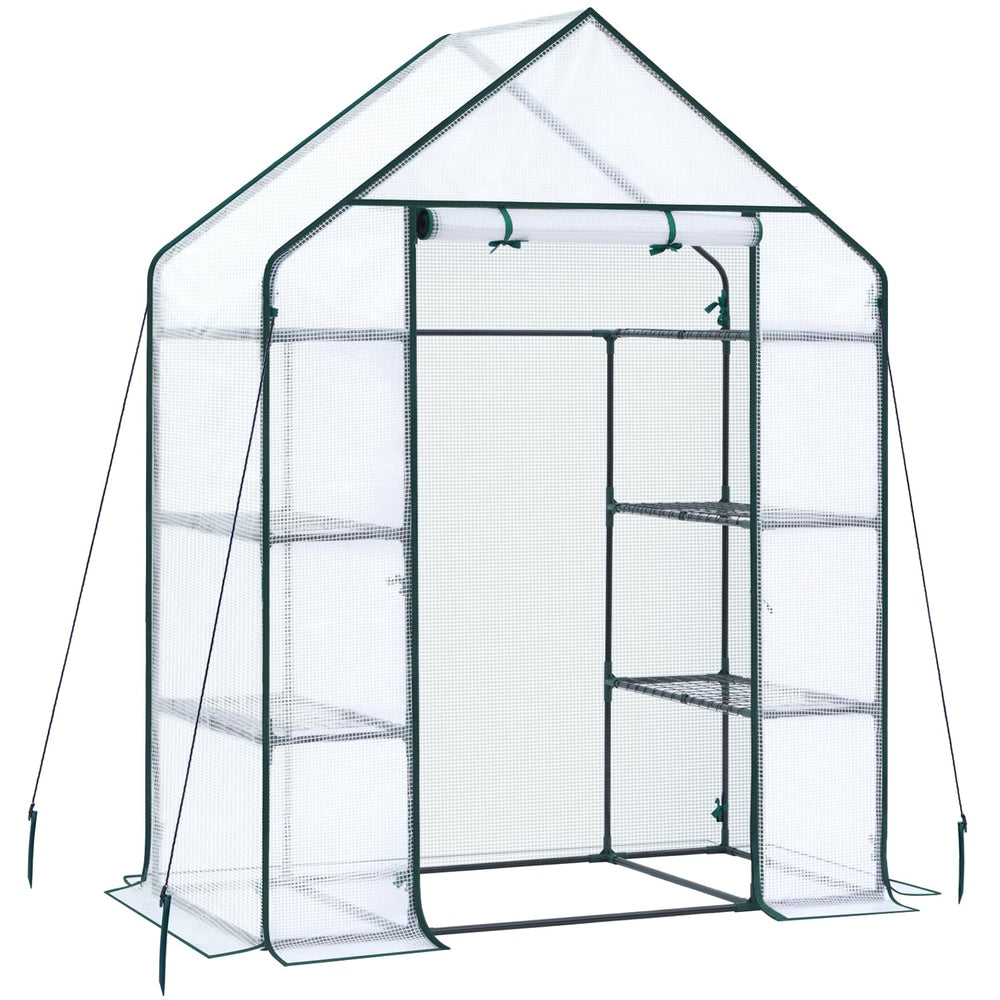 Ohuhu patio lifestyle with plants inside greenhouse showing space-saving season extension benefit