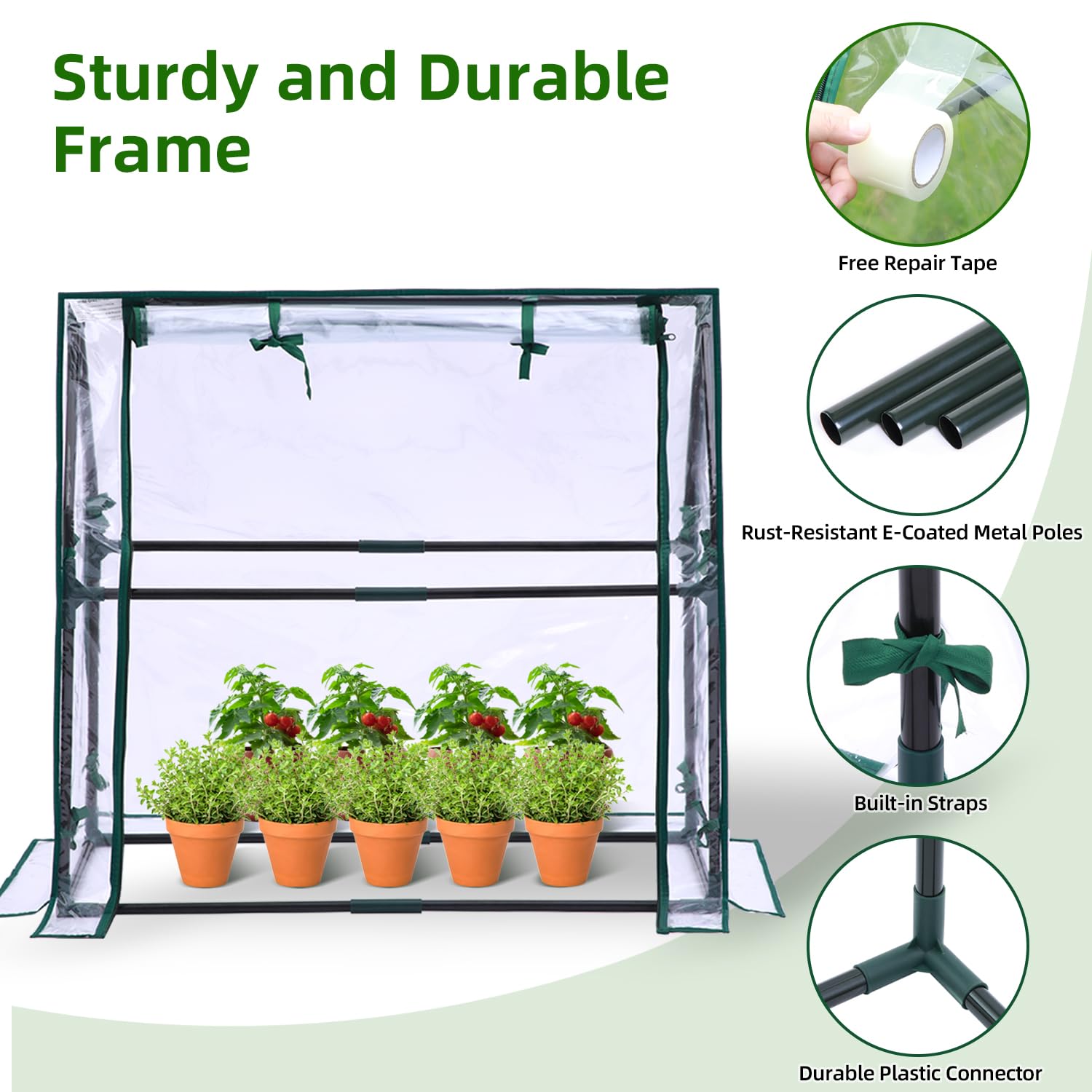 Ohuhu metal frame detail showing rust-resistant coating and sturdy support