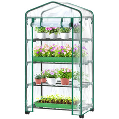 Ohuhu front view showing four-tier greenhouse for compact growing convenience