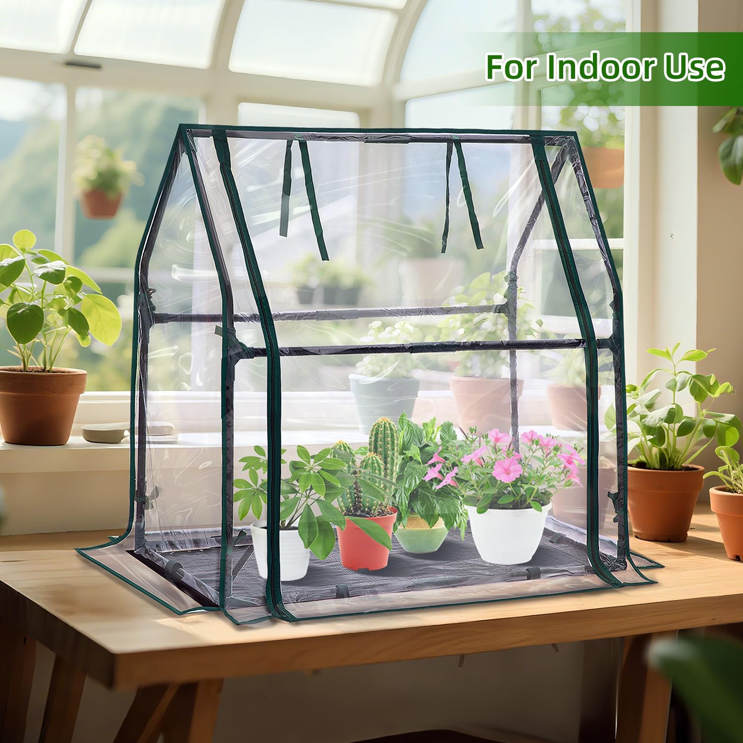 Ohuhu mini greenhouse placed on a balcony offering small-space plant shelter