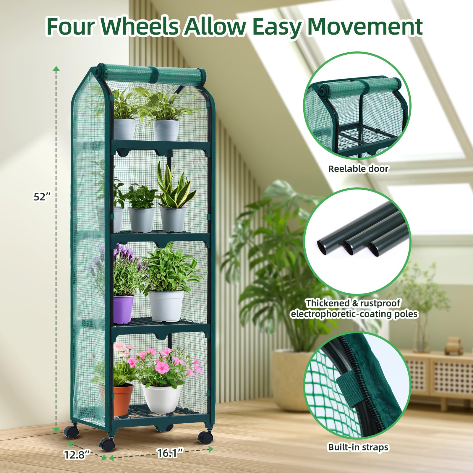 Ohuhu lifestyle shot of greenhouse filled with seedlings adding living decor