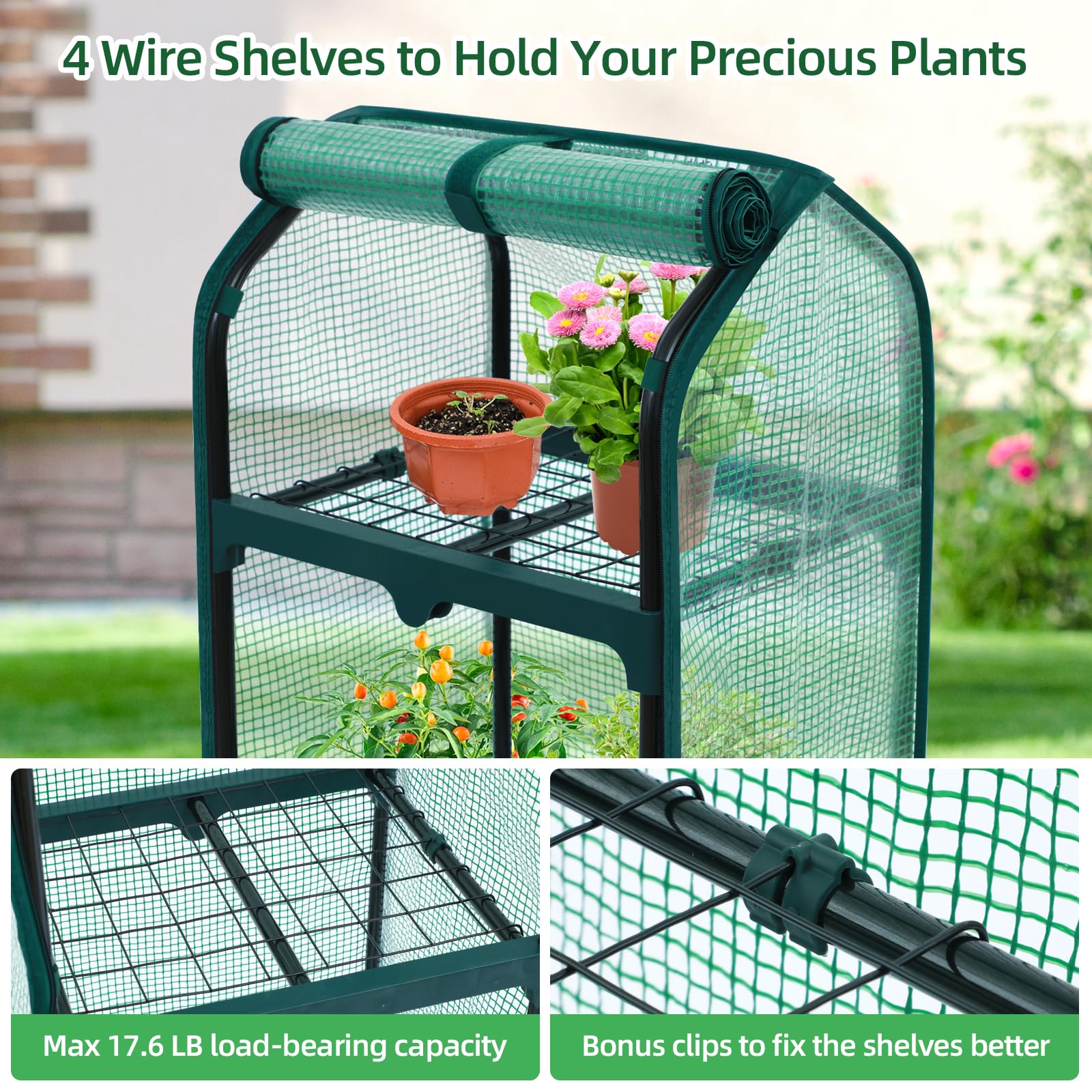Ohuhu greenhouse next to chair showing compact footprint and scale