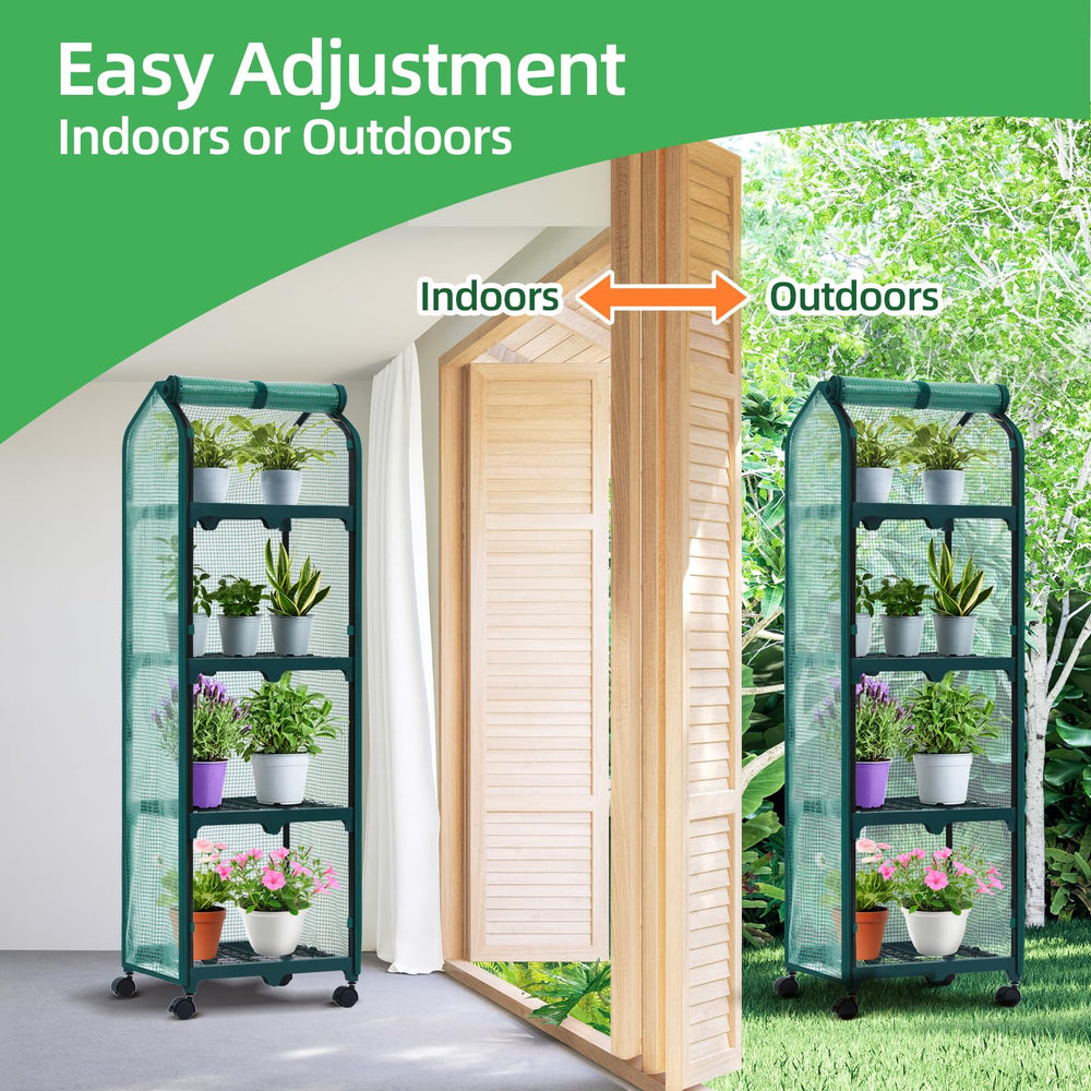 Ohuhu zippered roll-up door open for ventilation and easy access