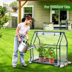 Ohuhu greenhouse with zippered door open for quick access and ventilation benefit