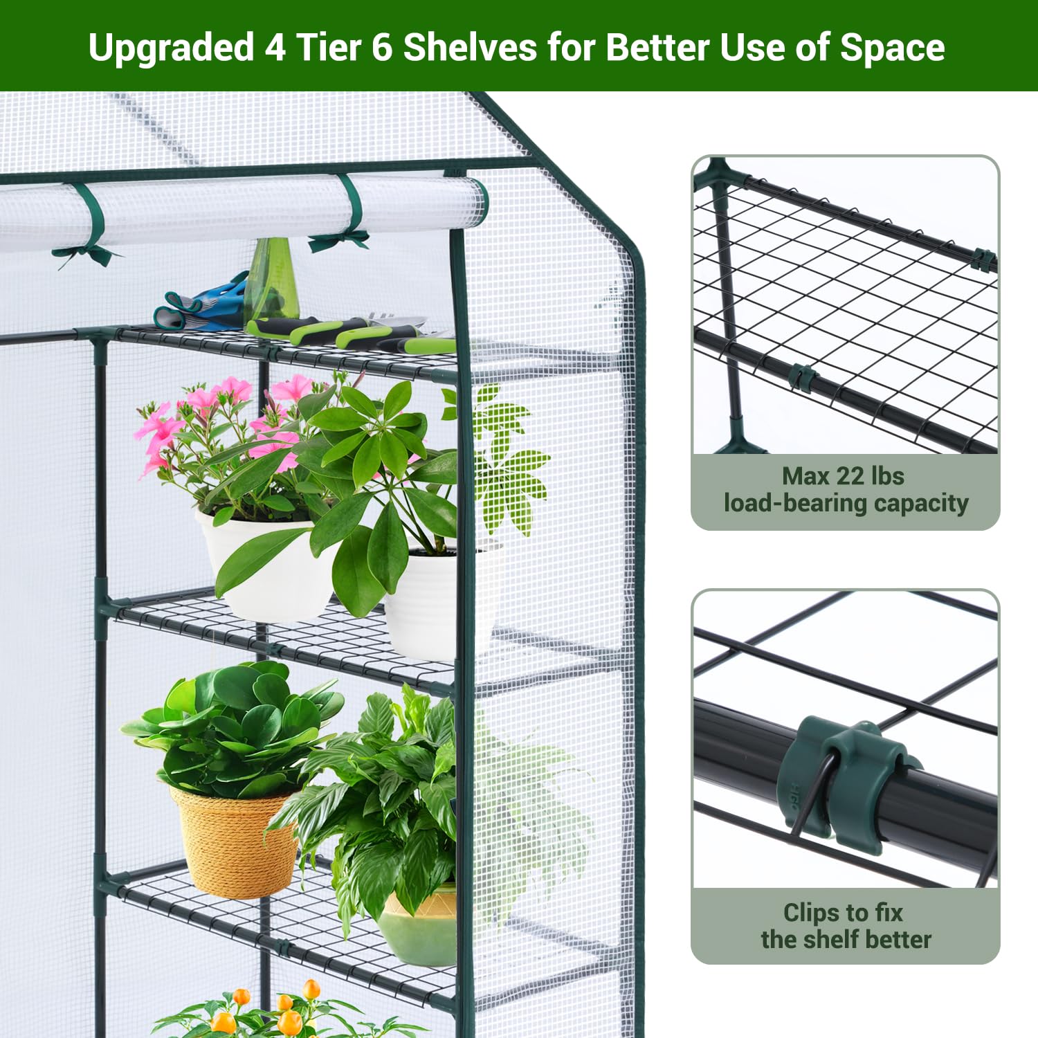Ohuhu roll-up door open with easy access benefit for daily plant care