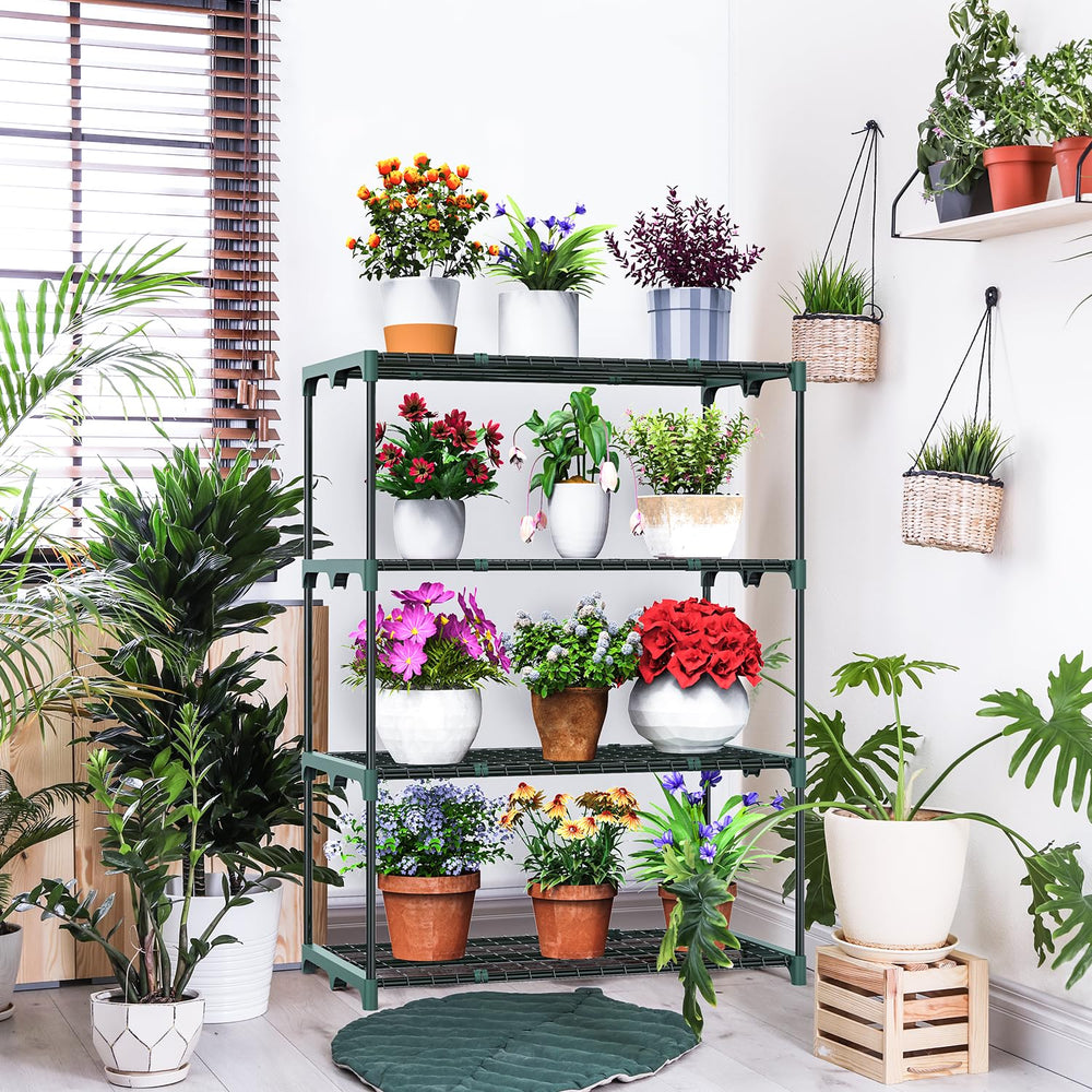 Ohuhu shelf next to a pot for scale showing compact footprint advantage
