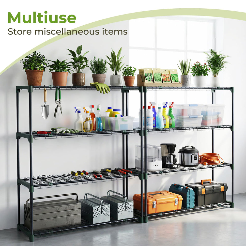 Ohuhu shelf loaded with pots showing sturdy weight support benefit