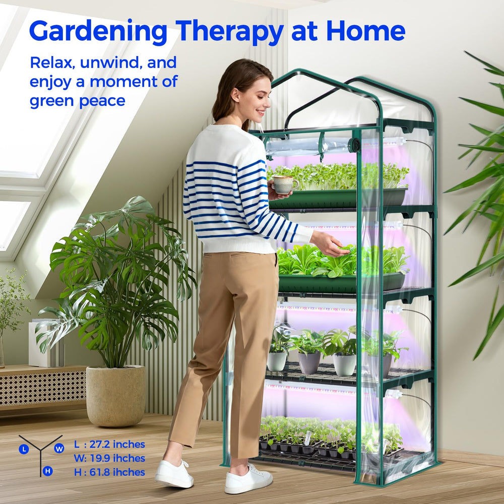 Ohuhu shelves loaded with pots displaying stable support and organized planting space