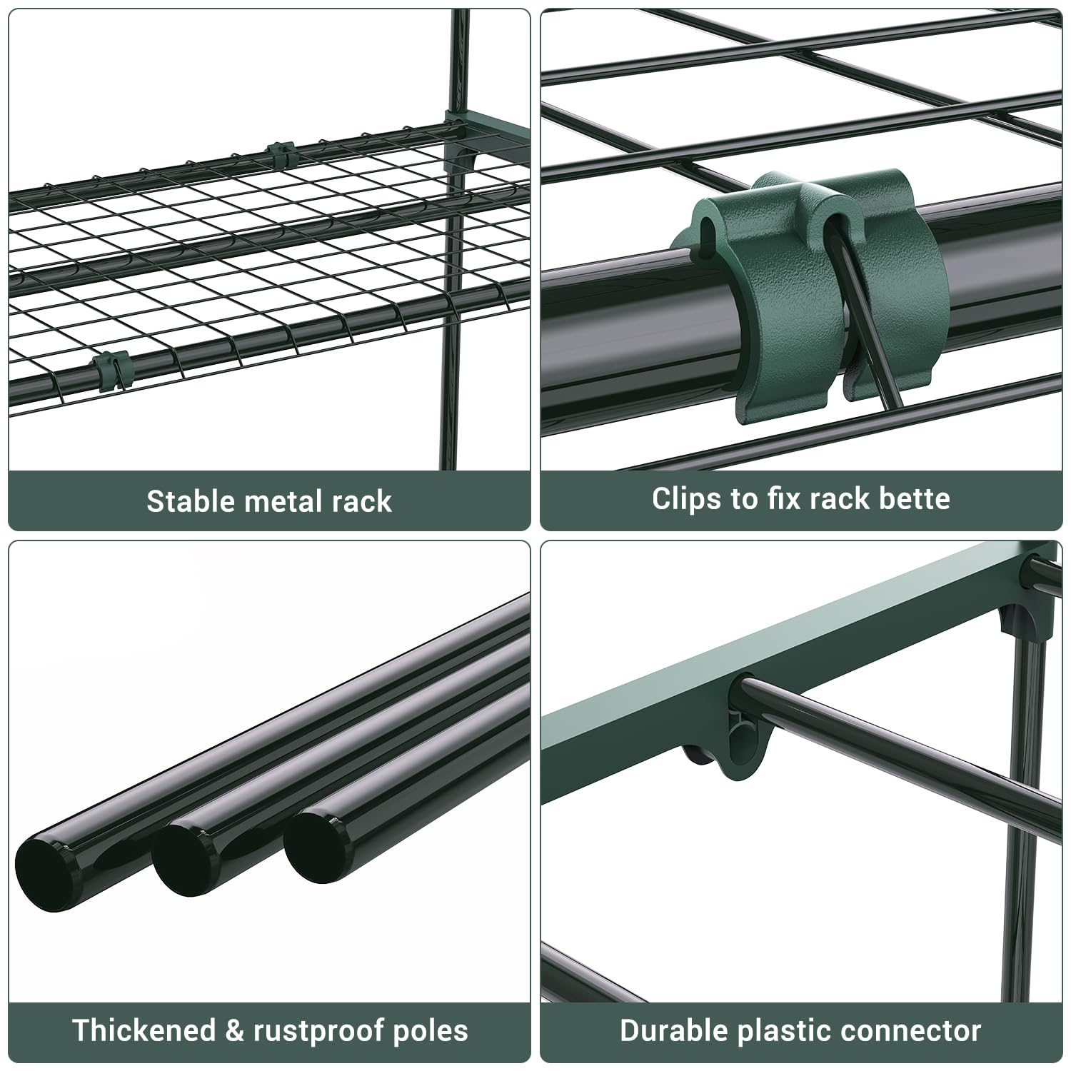 Ohuhu side profile assembled shelf demonstrating height and sturdy frame