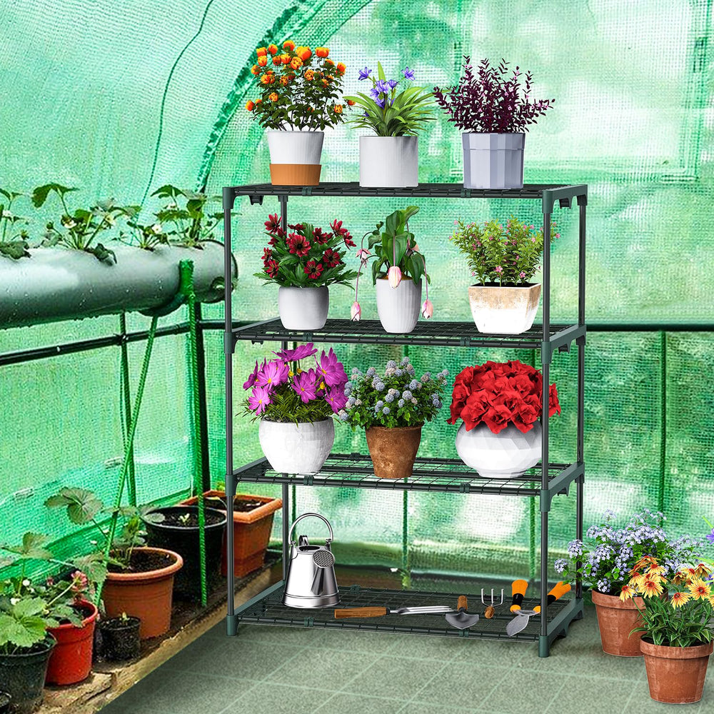 Ohuhu top shelf with seedlings showing ventilation and easy watering
