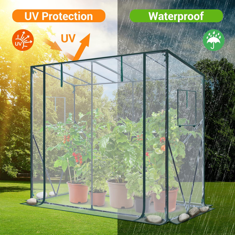 Ohuhu zippered roll-up door open for easy access and harvesting