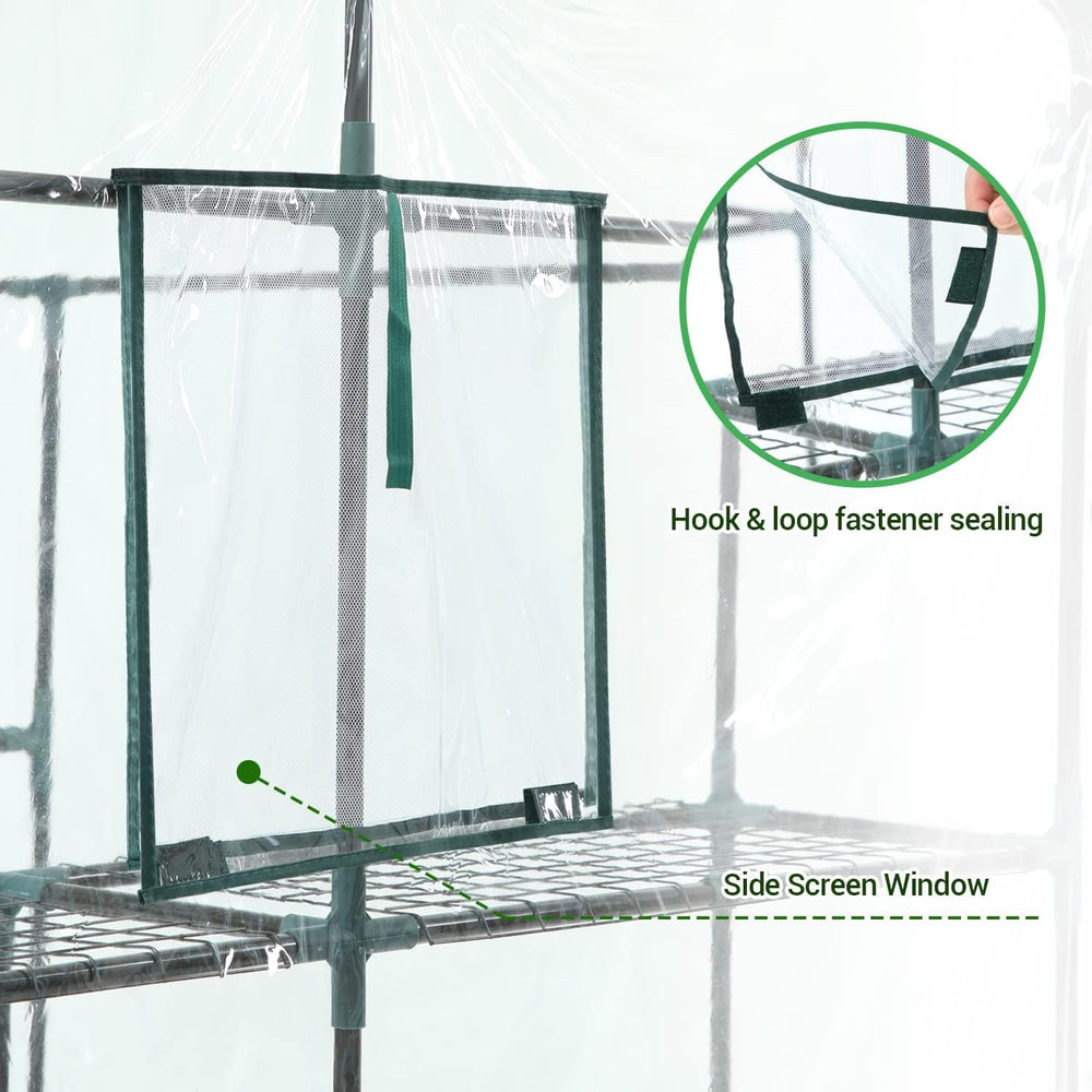 Ohuhu zippered door and side window detail enabling easy access and ventilation