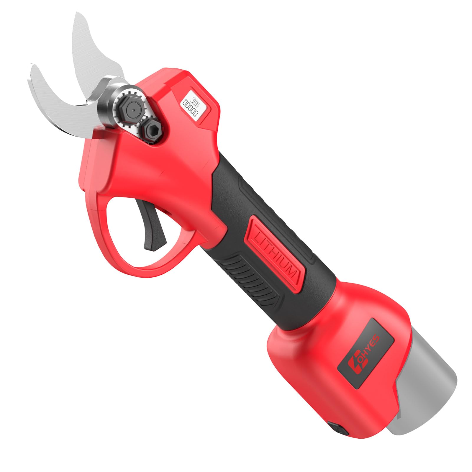 ohyes pruning shears front view showing compact cordless design and easy grip