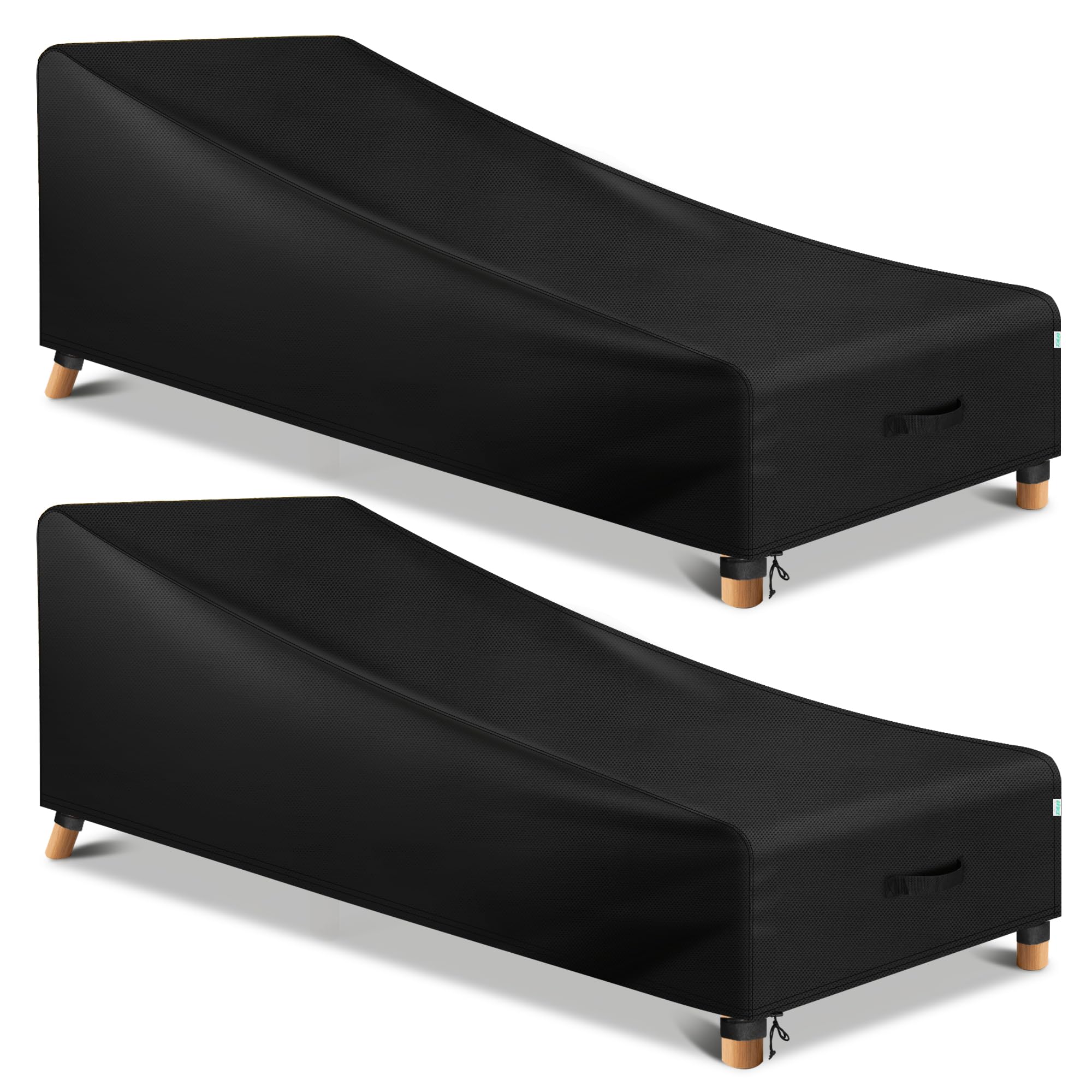 OIforce front view of two covers protecting chaise lounges, keeps furniture dry