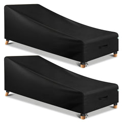 OIforce front view of two covers protecting chaise lounges, keeps furniture dry
