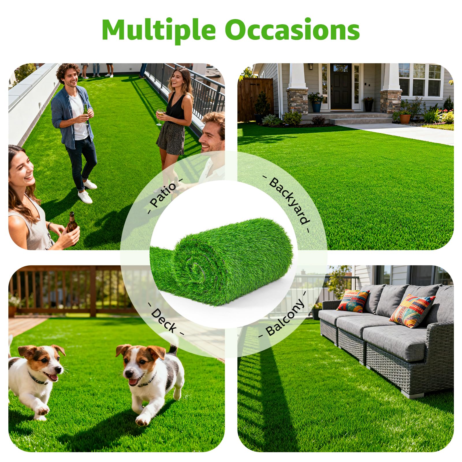 Oiyeefo turf installed on balcony showing neat green space transformation
