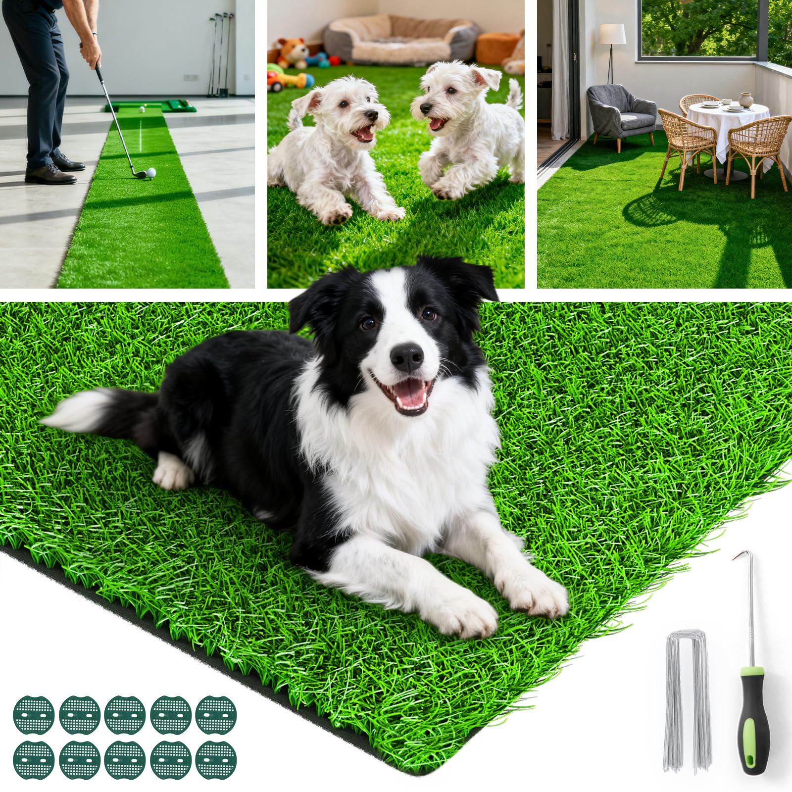 Oiyeefo folded turf in storage highlighting portability and compactness