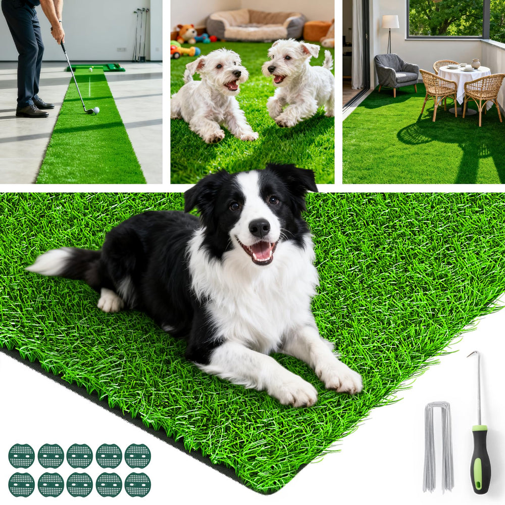 Oiyeefo folded turf in storage highlighting portability and compactness