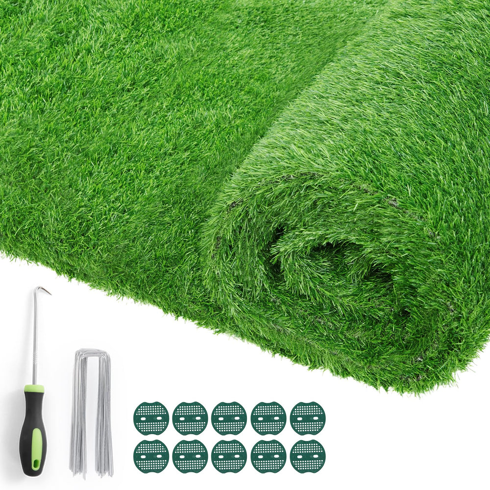Oiyeefo front view of 3x5ft turf with size and benefits visible
