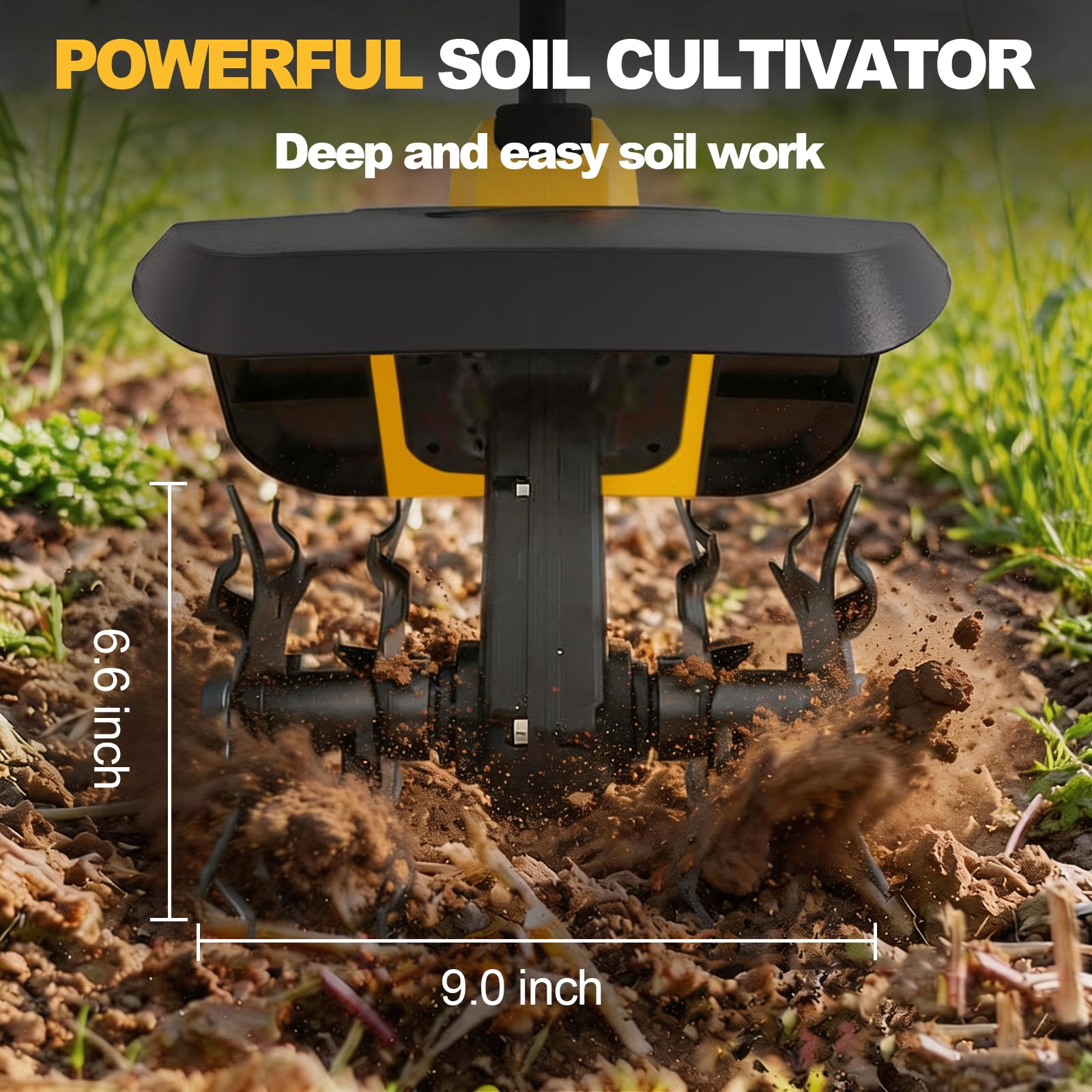 OihPar close-up of four steel tines demonstrating durable soil cutting