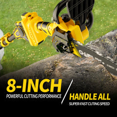 OihPar extension pole fully extended to show reach and safer overhead pruning