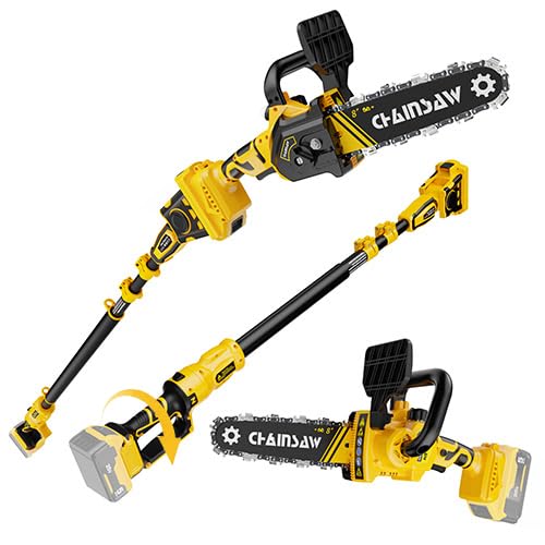 OihPar front view of 8-inch chainsaw showing compact design and easy handling