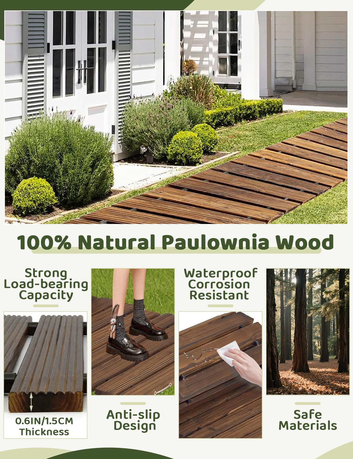 OIHYA pathway secured with stakes in grass providing stable, safe walking surface