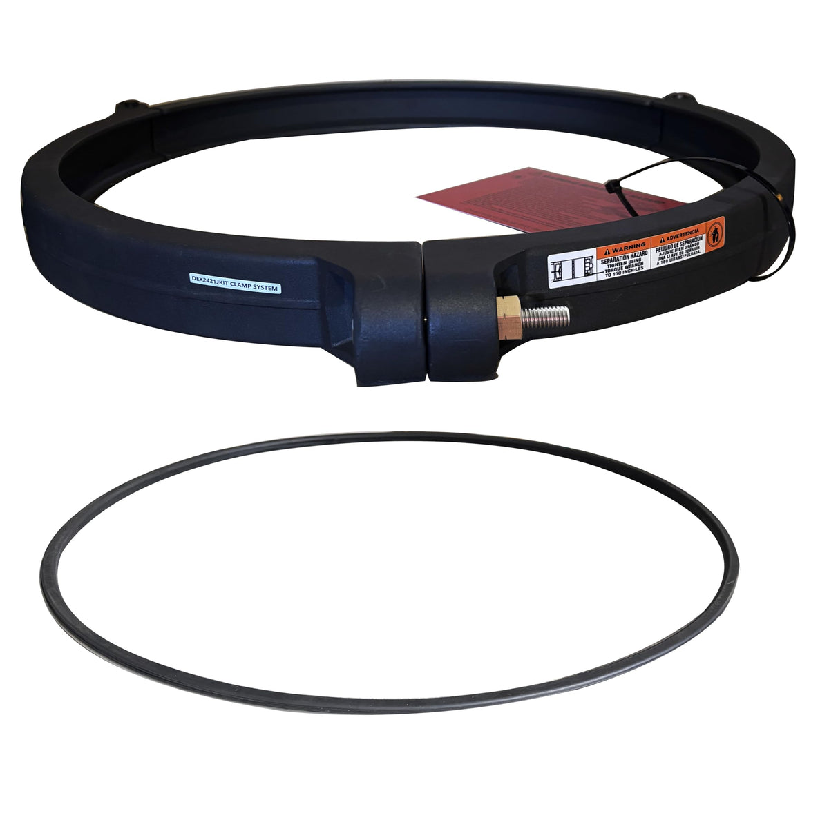 OIMDK clamp front view showing secure fit and improved sealing