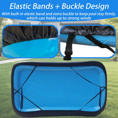 OIOYLEY corner buckle and elastic detail securing cover against wind