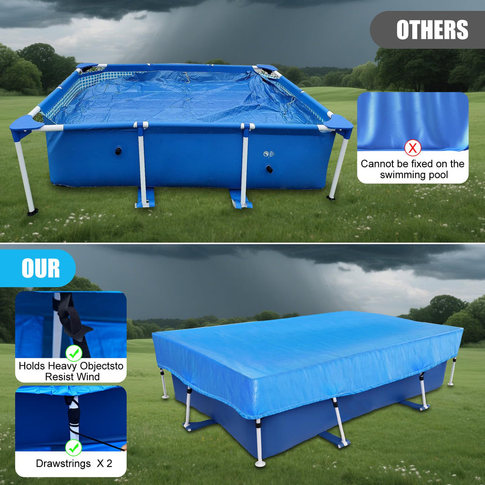 OIOYLEY cover installed on above-ground pool protecting water from debris