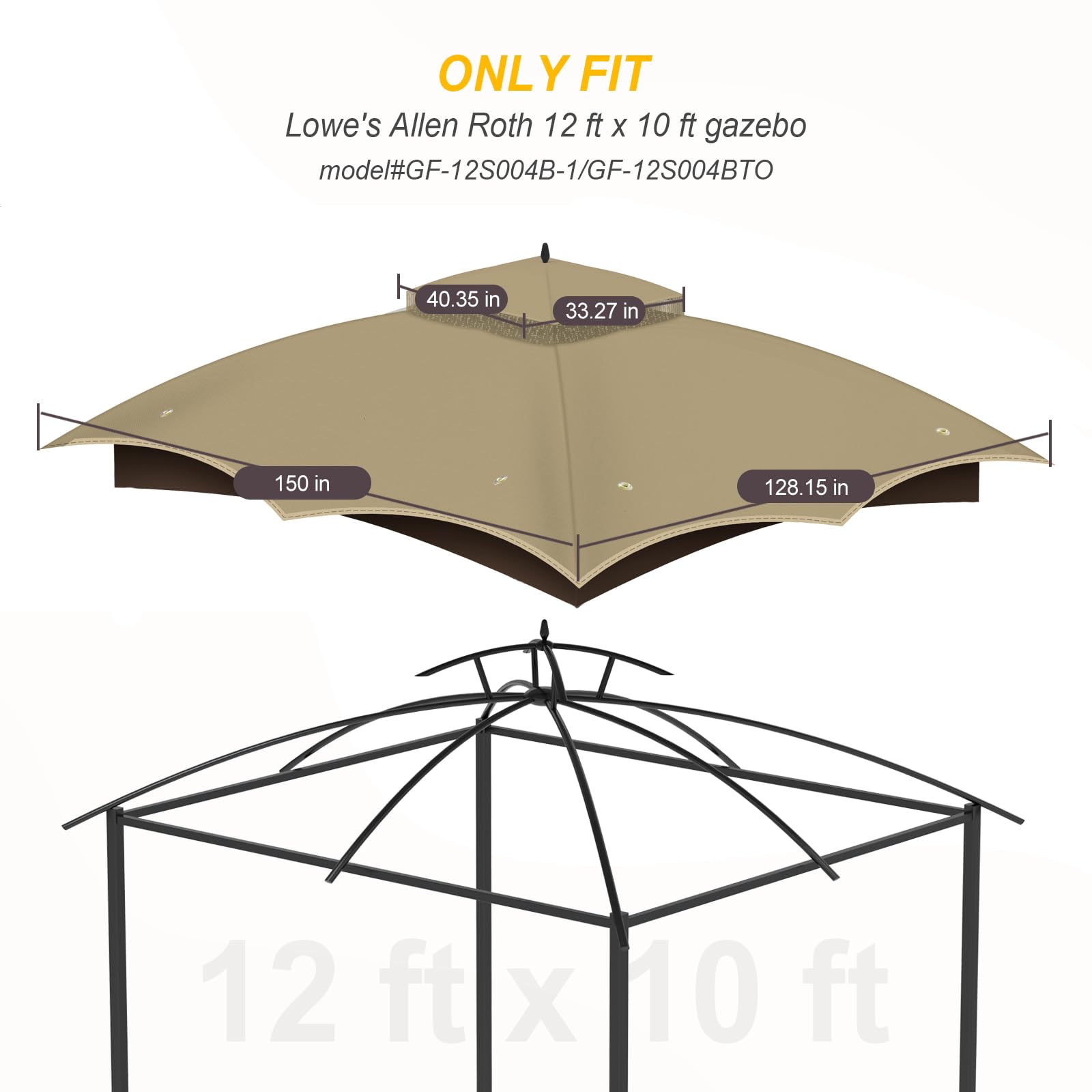 OIPUNSHLE close-up of double-tier top illustrating better wind resistance