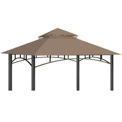 OIPUNSHLE front view khaki canopy showing full coverage and weather protection