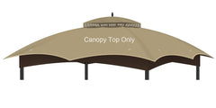 OIPUNSHLE gazebo front view khaki showing full coverage and improved shade