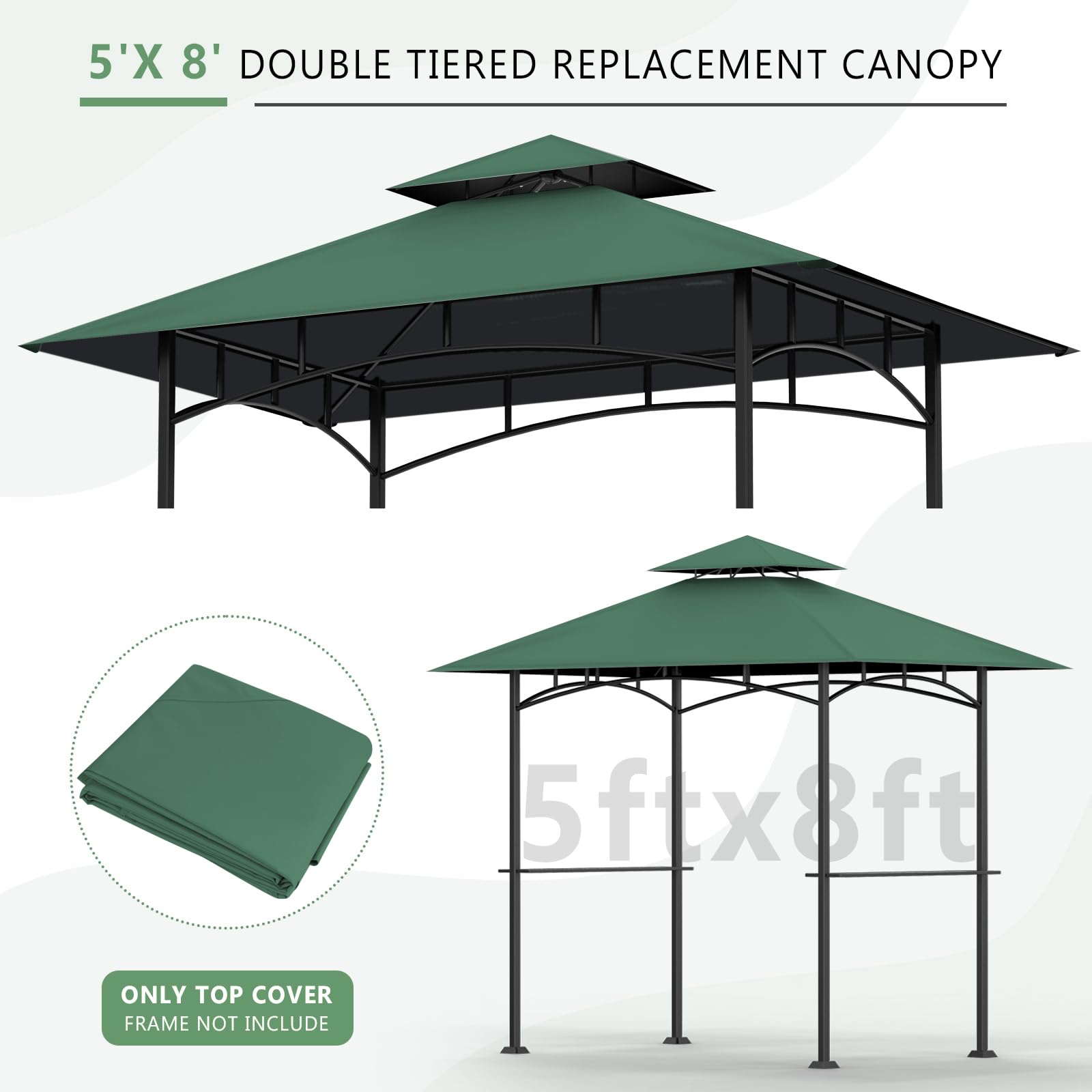 OIPUNSHLE installed canopy over grill frame restores shelter and ventilation
