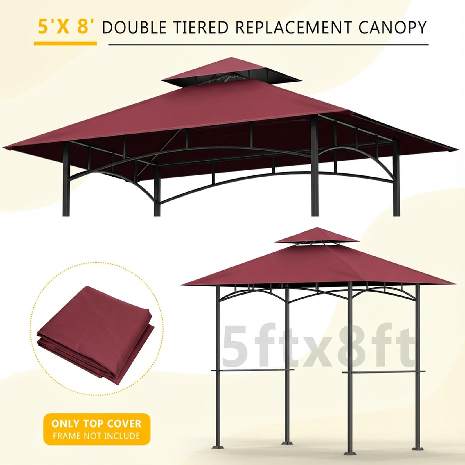OIPUNSHLE canopy shown with person for scale and easy installation guidance