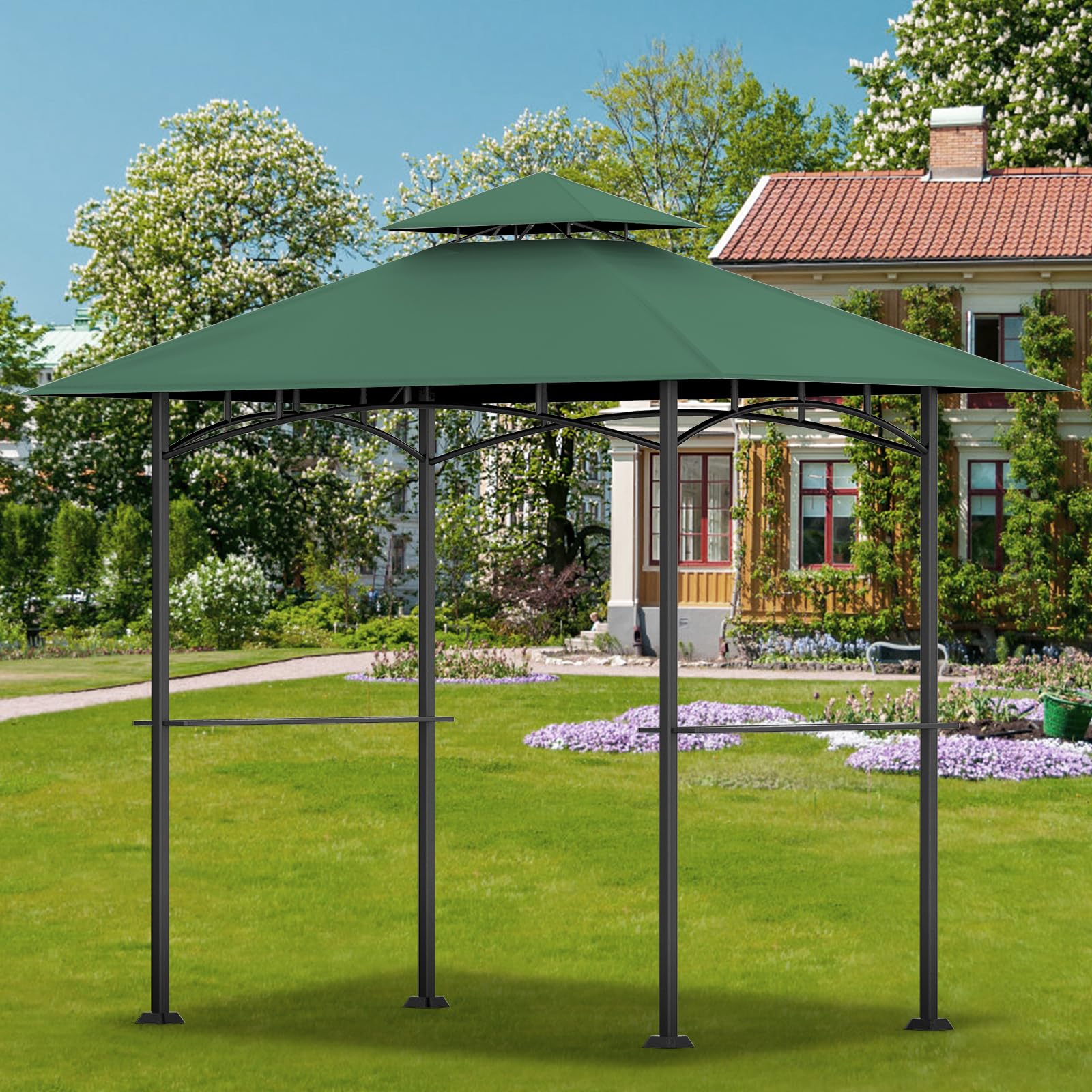 OIPUNSHLE canopy size comparison with table shows 5x8 ft scale