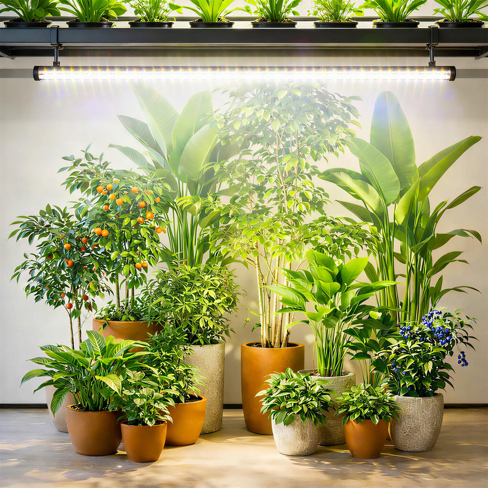 Oizuon close-up of LED tube showing rich spectrum for plant growth