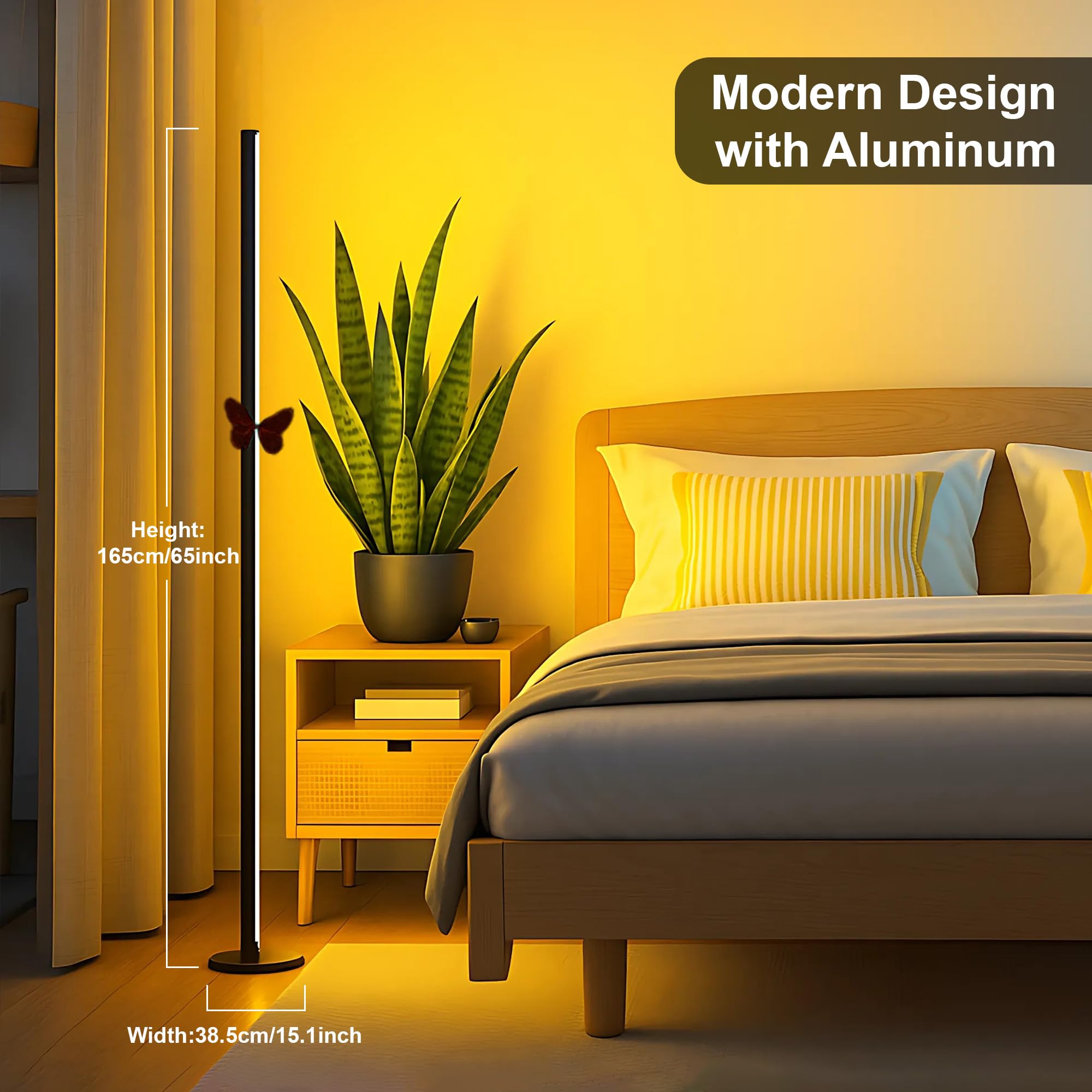 Oizuon lamp beside potted plants delivering balanced light for foliage