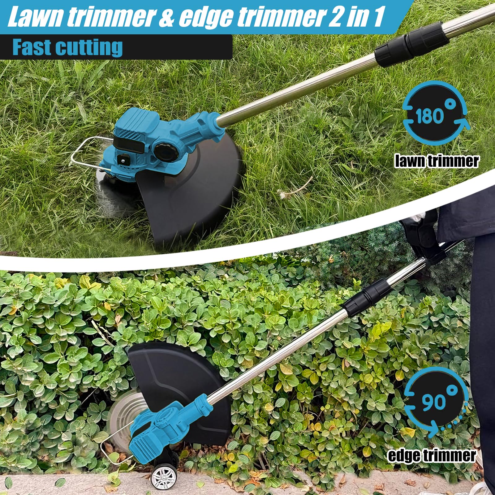OJFAON metal blade mounted on shaft for thick grass and heavy cutting benefits