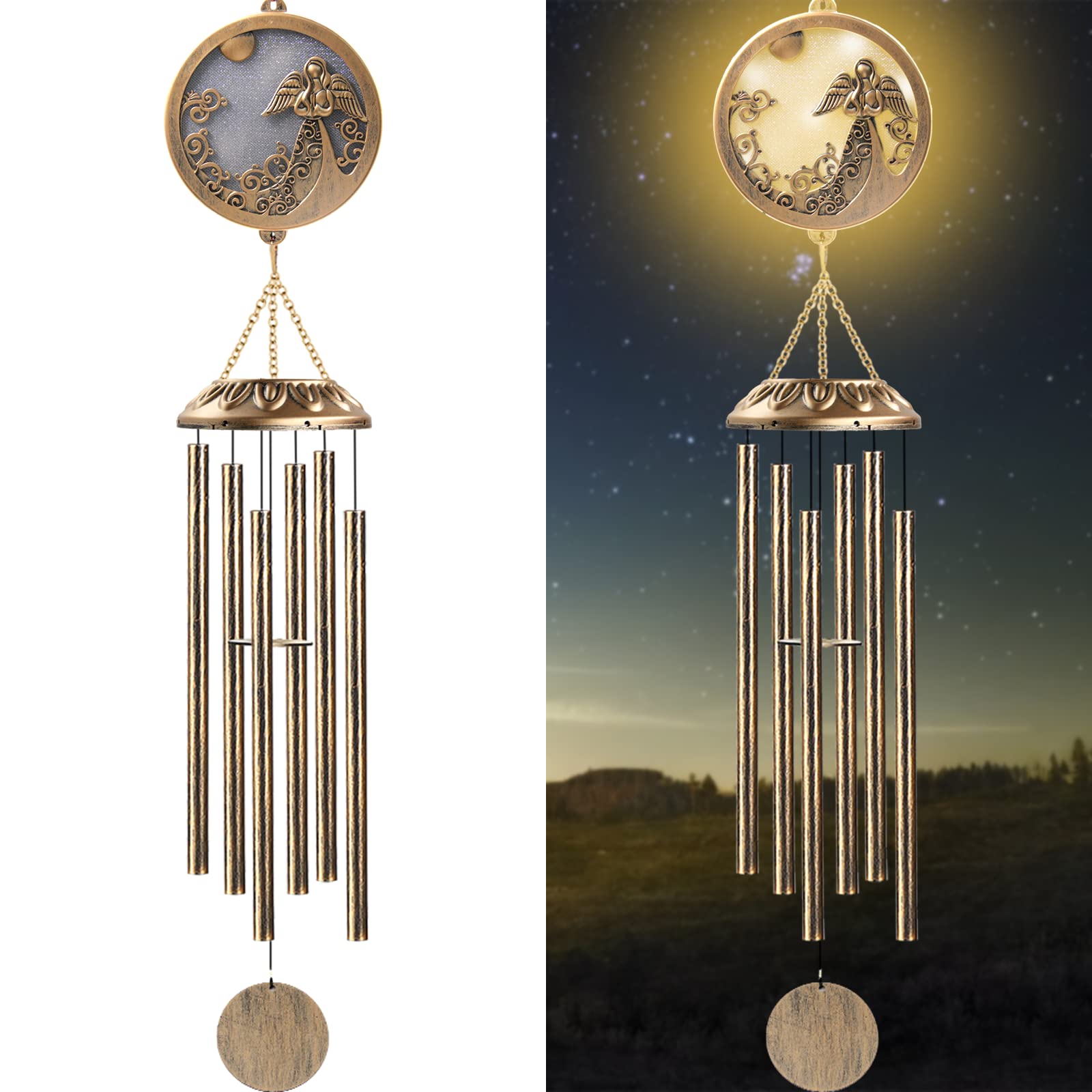 OKAIMEIMEIO front packaging view showing ready-to-gift memorial wind chime benefit