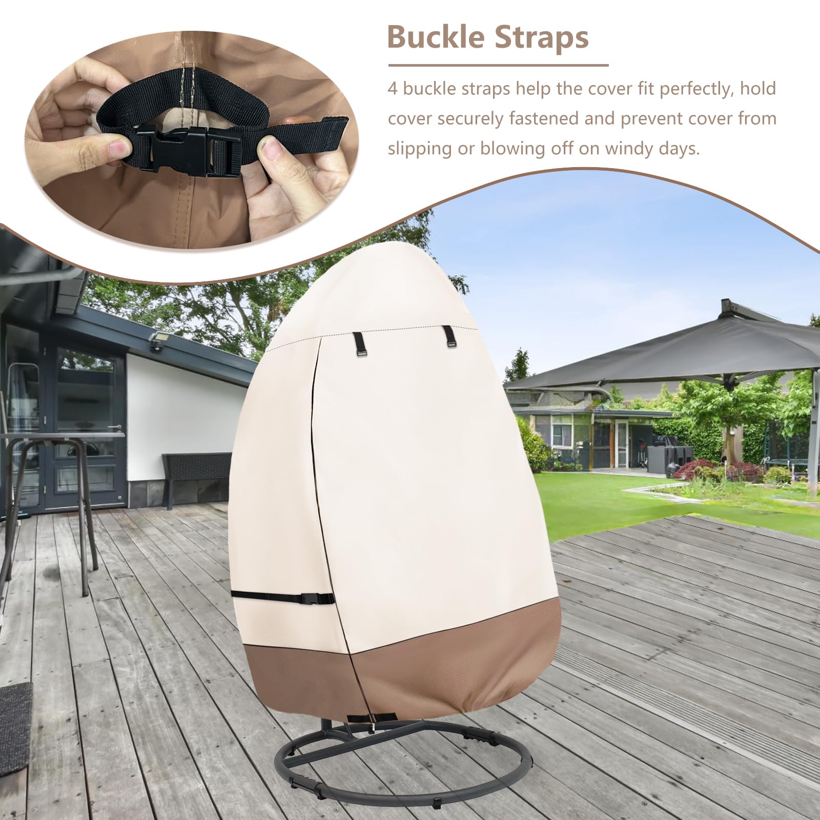 okcool chair covered on patio lifestyle illustrating neat outdoor look