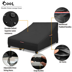 Okcool cover on outdoor lounge in garden demonstrating weather protection