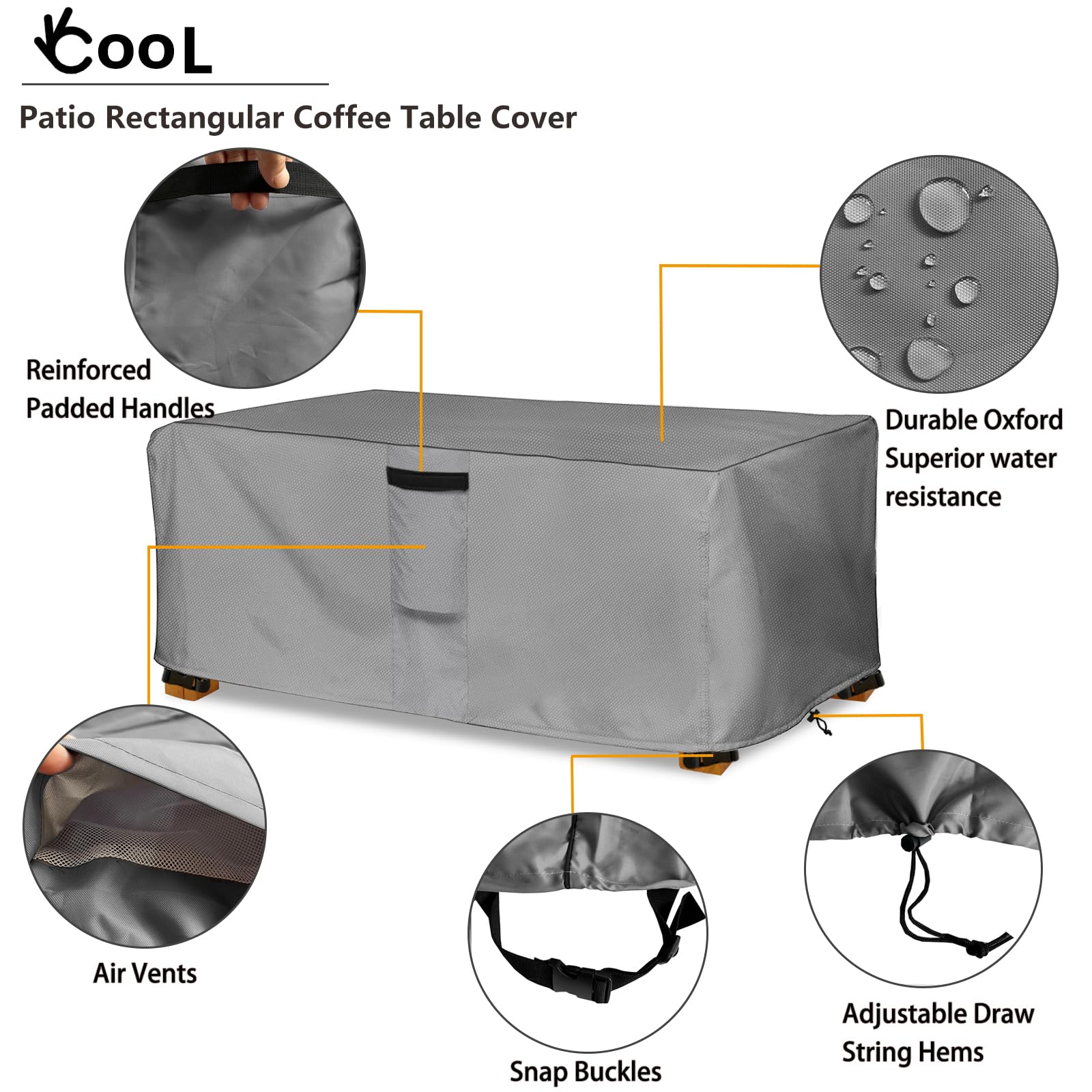 okcool reinforced double-needle stitched seam detail, resists tearing and wear