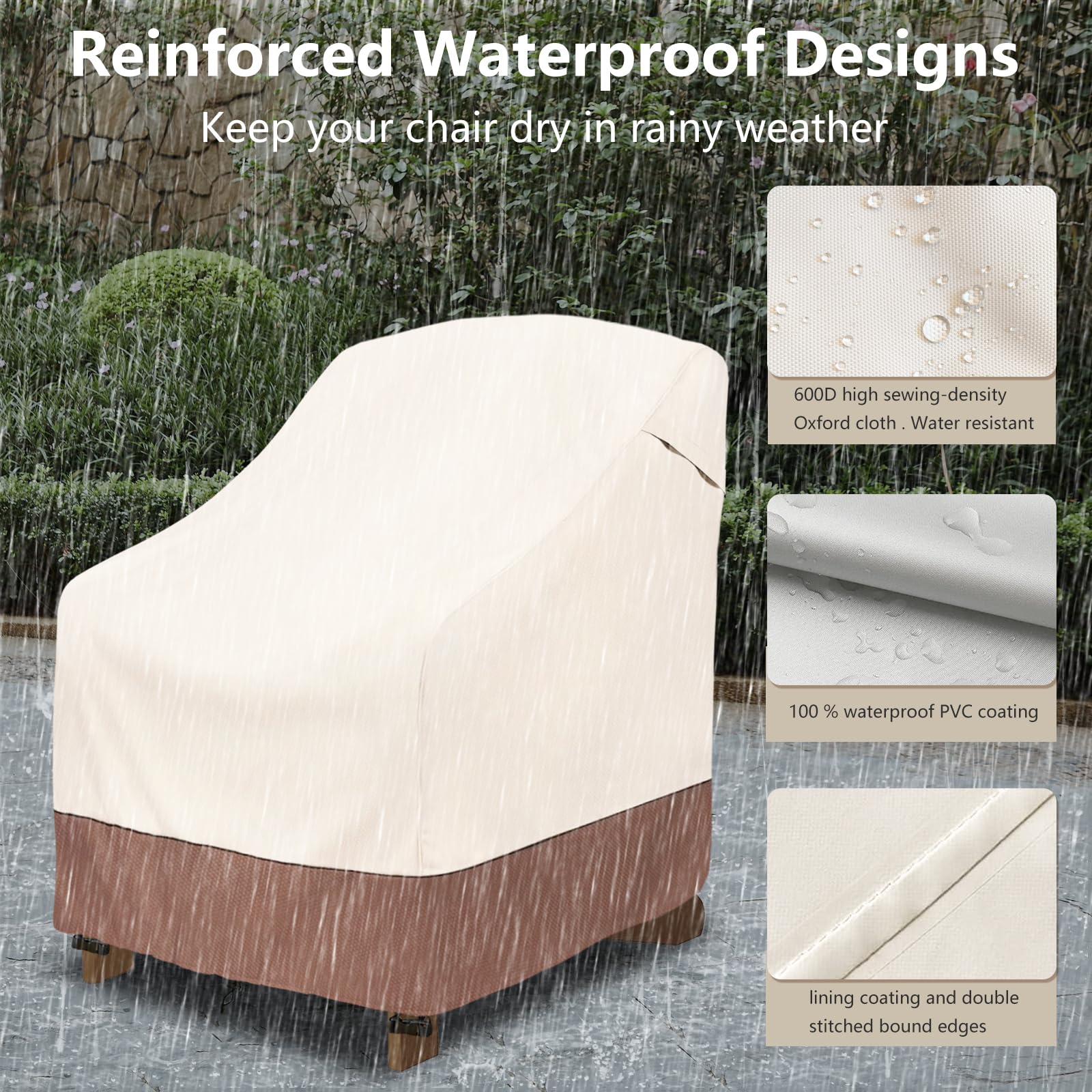 okcool cover beside tape measure showing 33x35x36 inch fit reassurance