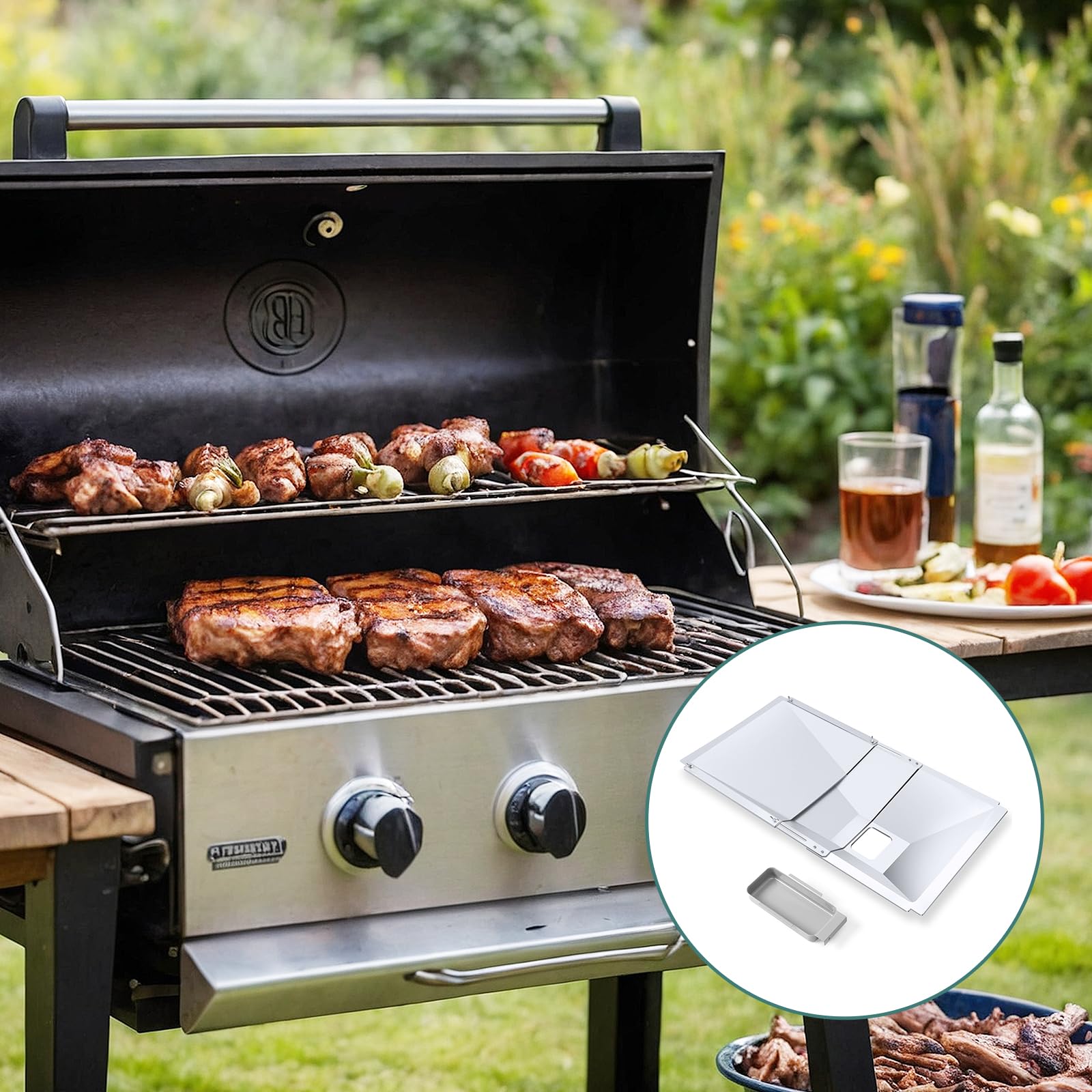 okkbiys installed in backyard grill scene showing tidy outdoor grilling