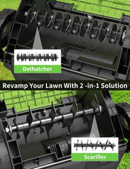 OKKMAX with collection bag attached capturing debris for cleaner yards