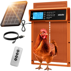 OKKÖBI front view closed door showing secure coop entry and predator protection
