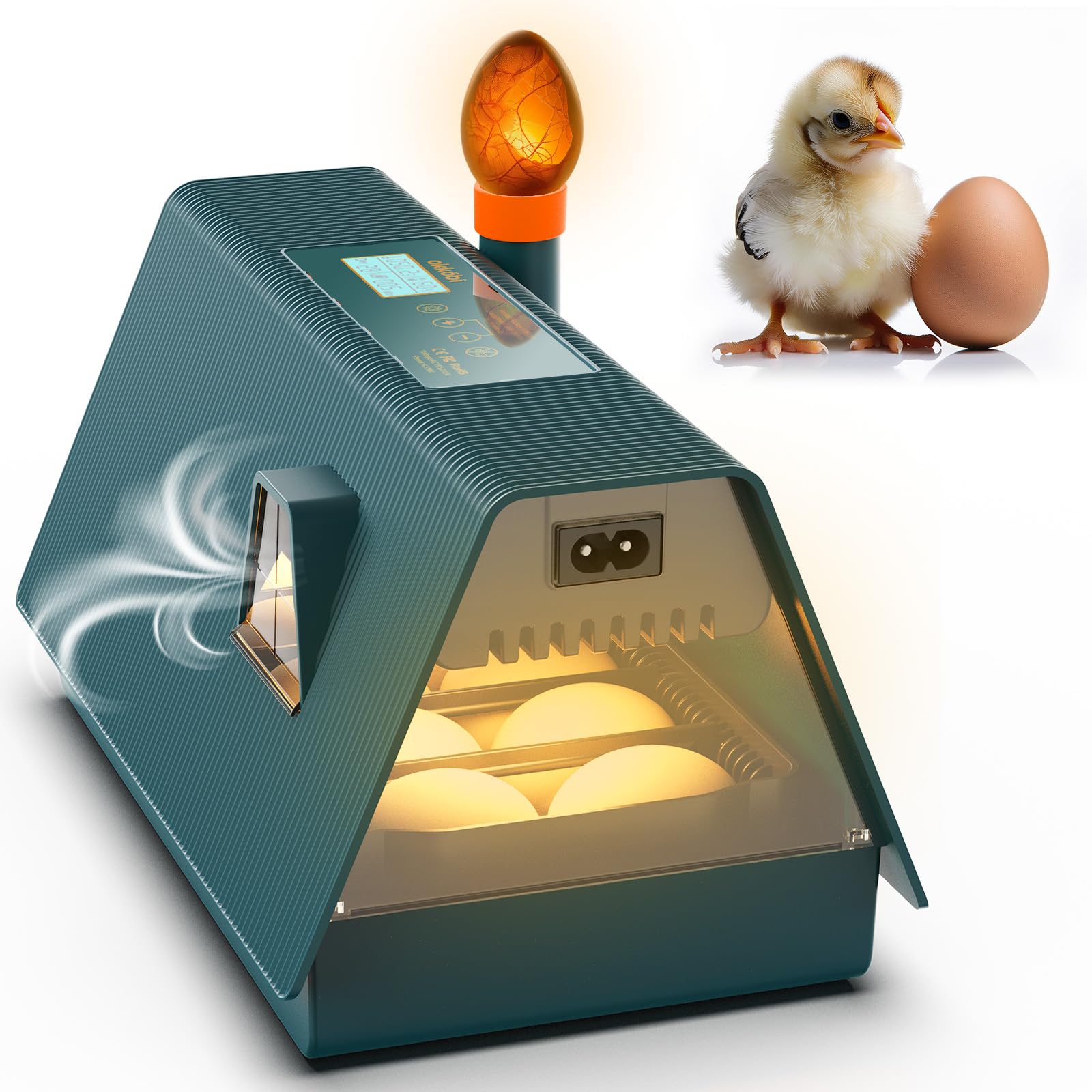 Okköbi M10 front view showing compact incubator and color finish benefit easy placement