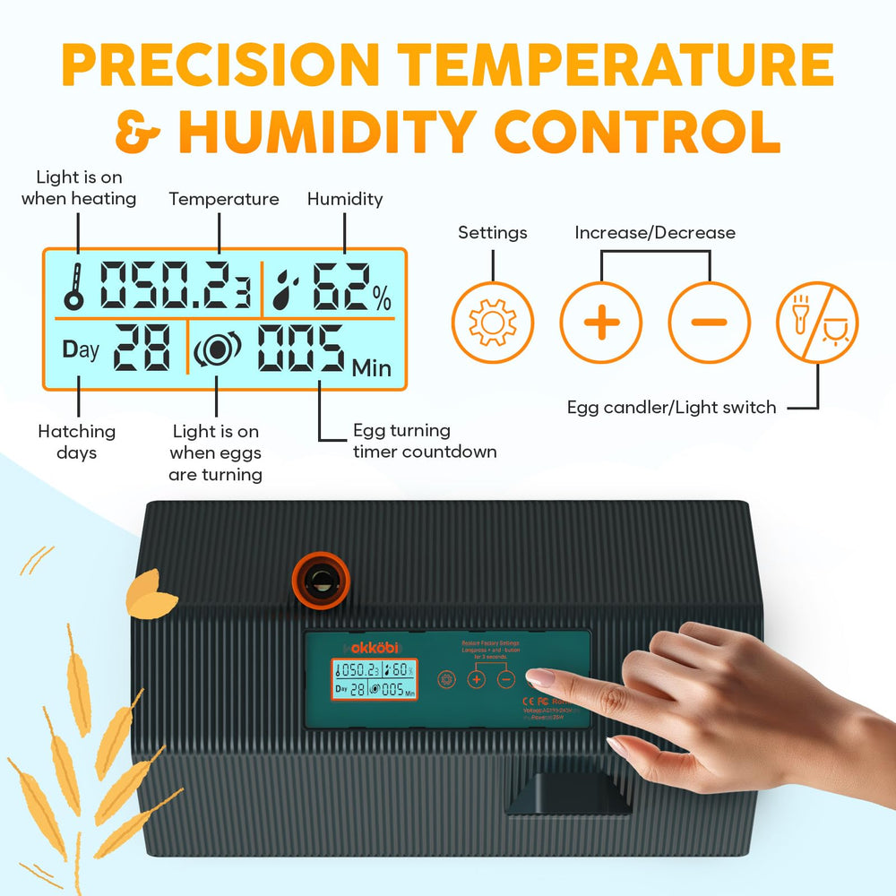 Okköbi M10 transparent lid with chimney candler enabling safe egg observation