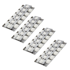 Oklagarden front view of four briquette trays showing fit and durable finish for even heat